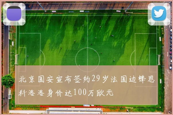 北京国安宣布签约29岁法国边锋恩科洛洛身价达100万欧元